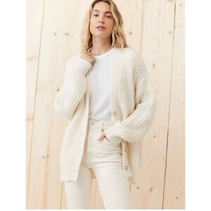 Jenni Kayne Alpaca Cocoon Cardigan In Ivory